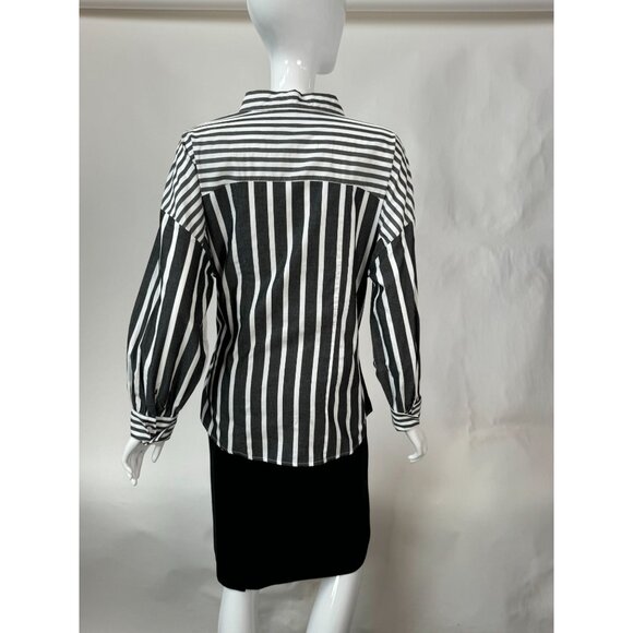 Striped Button-Up Shirt With Corset Detail By Free Generation - Large - Picture 16 of 16